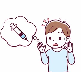 Cheerful boy in blue clothes