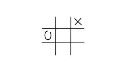 Logical thinking concept.  Tic-tac-toe, noughts and crosses or Xs and Os, is a game for two players, X and O, who take turns marking the spaces in a 3×3 grid. 