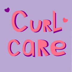 Vector illustration with handwritten pink quote Cul care