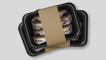Plastic tray vacuum food mockup design