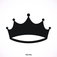 Crown icon. Single high quality outline symbol for web design or mobile app. Black outline pictogram on white background