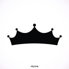 Crown icon. Single high quality outline symbol for web design or mobile app. Black outline pictogram on white background
