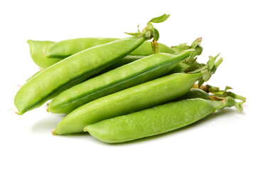Fresh peas isolated on white background 