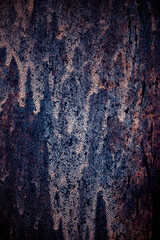 Horror background with grunge texture with black shadows and glow, strange scary dark rusty iron painted mystical mysterious old destroyed wall surface