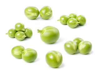 Fresh peas isolated on white background 