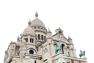 Fototapeta na wymiar Sacre coeur in Montmartre Paris with a white background