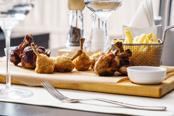 chicken with french fries