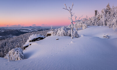 winter landscape in the mountains - 415551531