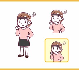 ピンクの服を着た小さな女の子
