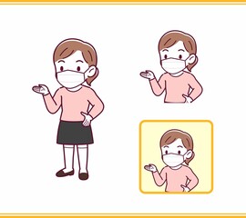 ピンクの服を着た小さな女の子