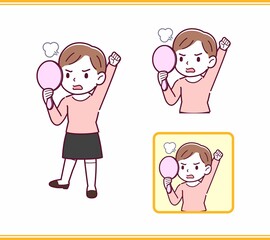 ピンクの服を着た小さな女の子