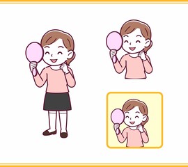 ピンクの服を着た小さな女の子