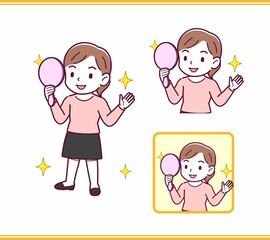 ピンクの服を着た小さな女の子