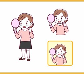 ピンクの服を着た小さな女の子