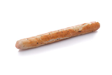 Roasted thuringian bratwurst fryed sausage white isolated