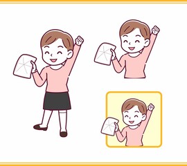 ピンクの服を着た小さな女の子