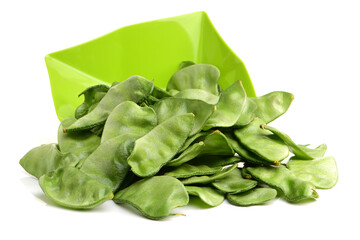 Hyacinth bean on white background