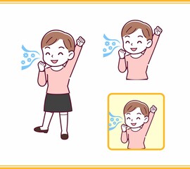 ピンクの服を着た小さな女の子