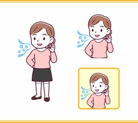 ピンクの服を着た小さな女の子