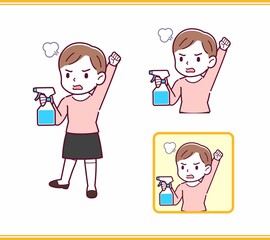 ピンクの服を着た小さな女の子