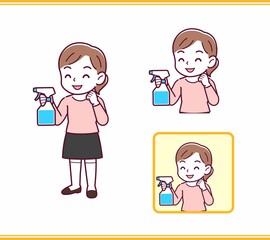 ピンクの服を着た小さな女の子