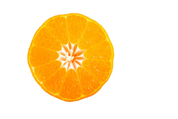 Half of the fresh orange isolated on white background