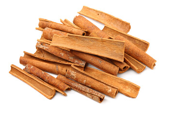 Cinnamon on a white background