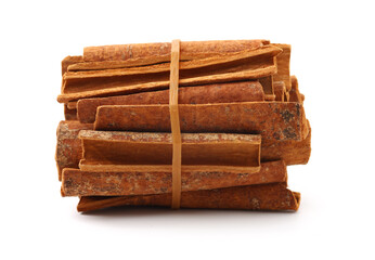 Cinnamon on a white background