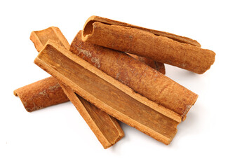 Cinnamon on a white background