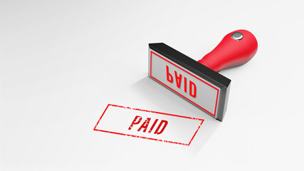 PAID rubber Stamp 3D rendering