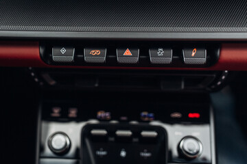 Super car sport mode suspension control panel