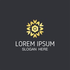 abstract vector concept for logo design. logo can be use for boutiques, spa, yoga, cosmetic and skin care products, real estate industry, infrastructure, architecture, exclusive services and products.
