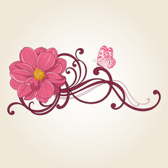 Background with dahlia flower