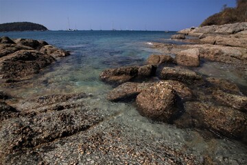 rocky coast of the sea