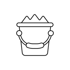 Bucket vector outline icon style illustration. EPS 10 file