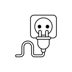 Electricity vector outline icon style illustration. EPS 10 file