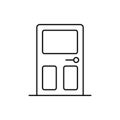 Door vector outline icon style illustration. EPS 10 file