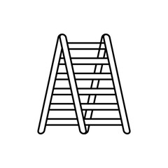 Stepladder vector outline icon style illustration. EPS 10 file