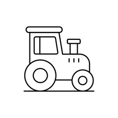 Tractor vector outline icon style illustration. EPS 10 file