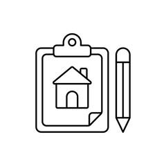 Architectural vector outline icon style illustration. EPS 10 file