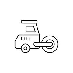 Road Roller vector outline icon style illustration. EPS 10 file