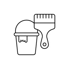 Paint vector outline icon style illustration. EPS 10 file