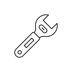 Wrench vector outline icon style illustration. EPS 10 file