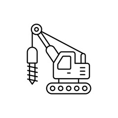 Hydro Drilling vector outline icon style illustration. EPS 10 file