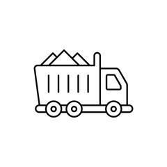 Truck vector outline icon style illustration. EPS 10 file