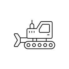 Tracked Crane vector outline icon style illustration. EPS 10 file