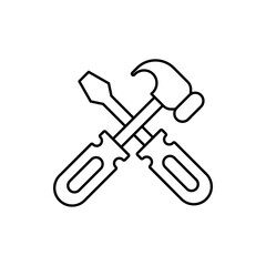 Tools vector outline icon style illustration. EPS 10 file