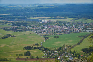 Fototapeta na wymiar Aerial view of Czech countyside landscape