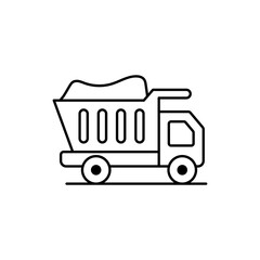 Truck vector outline icon style illustration. EPS 10 file