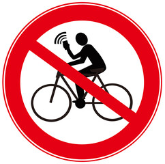 No mobile phone use while cycling. No use cell phone when cycling.